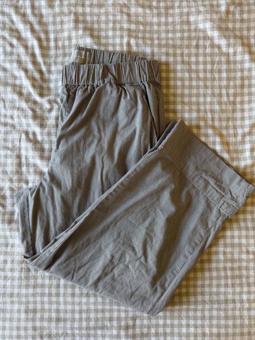 Everlane Pull On Easy Pant - Grey Pin Stripe